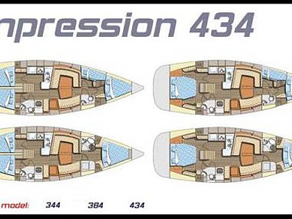 Hrvaška charter in jadranje - Jadrnica - Elan Impression 434 (code:ELA 2) - Sukošan - Riviera Zadar  - Hrvaška  - Elan Impression 434 (code:ELA 2): 
